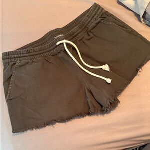 Aerie Dark Brown Athletic Shorts with Drawstring